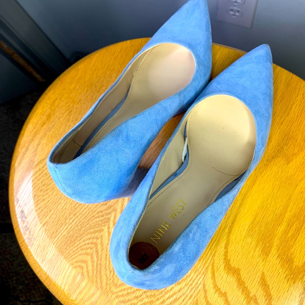 Suede Baby Blue heels